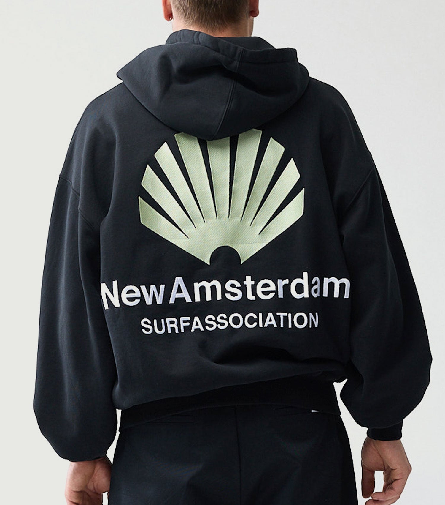 Logo Hoodie Black / Almost  Aqua - New Amsterdam Surf Association