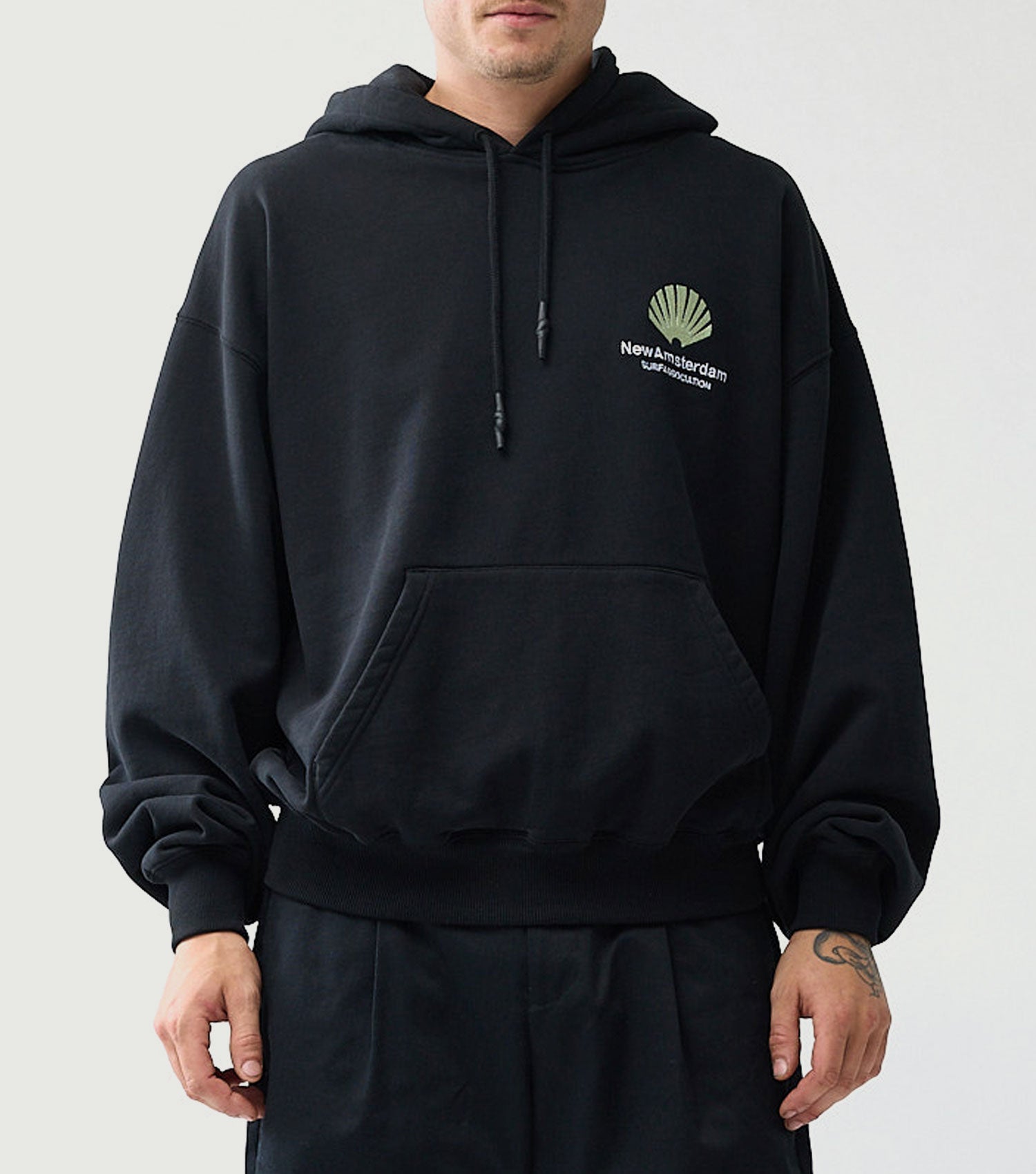 Logo Hoodie Black / Almost  Aqua - New Amsterdam Surf Association