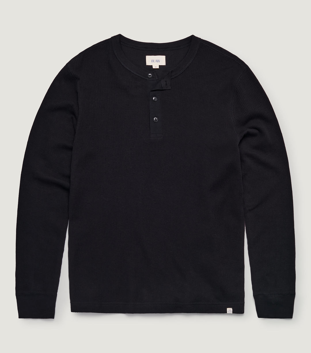 Thermal henley with long sleeves, Black - BLAW