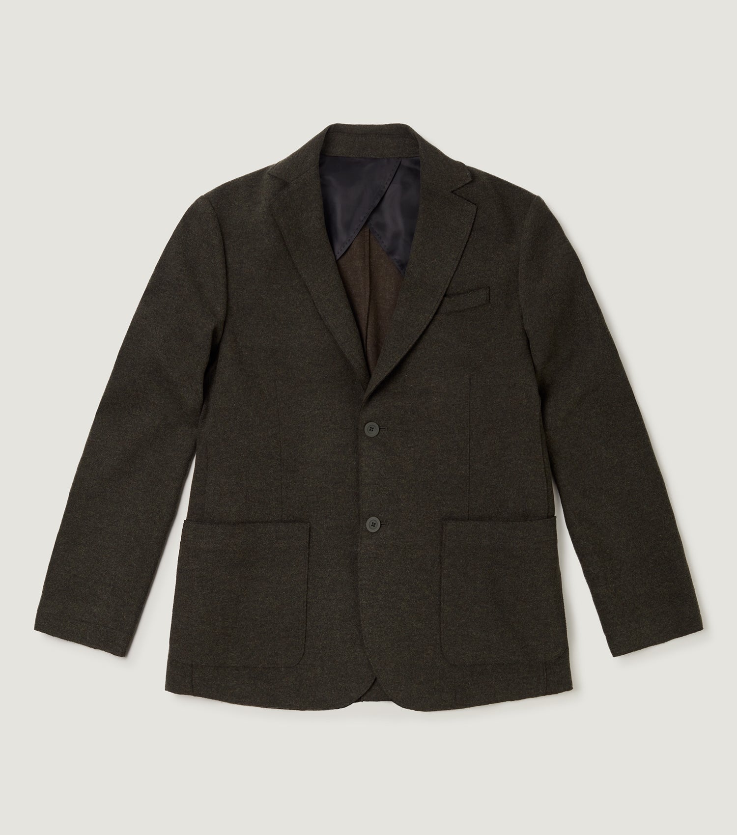 Raw Edge Wool Blazer Army - BLAW