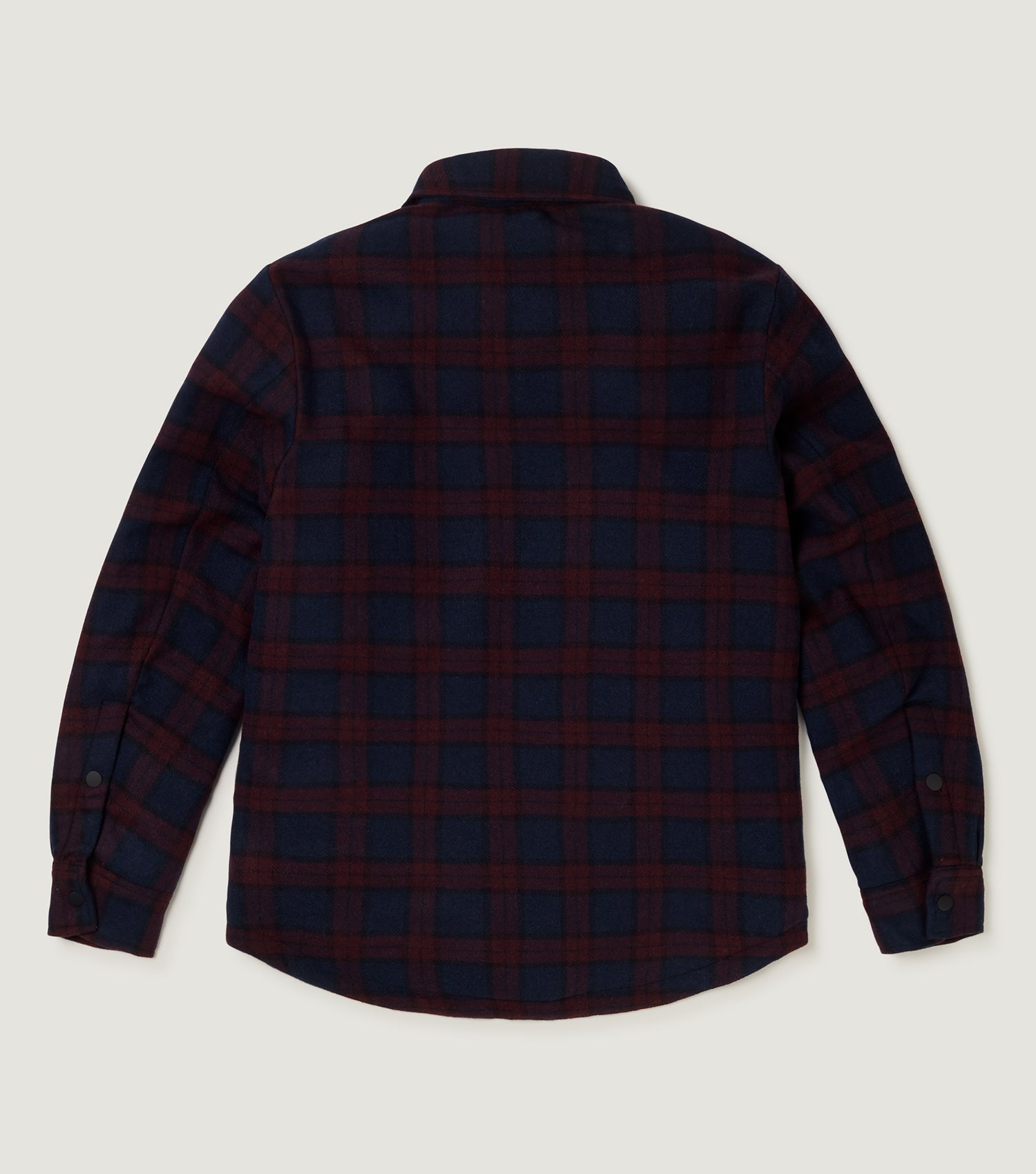 Padded Wool Check Jacket Burgundy - BLAW