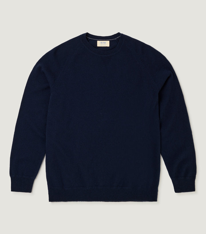 100% Cashmere Sweater Fleece "Made in Italy" Navy - BLAW