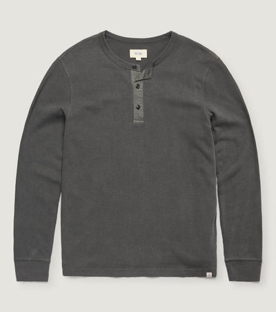 Thermal henley with long sleeves, Charcoal - BLAW
