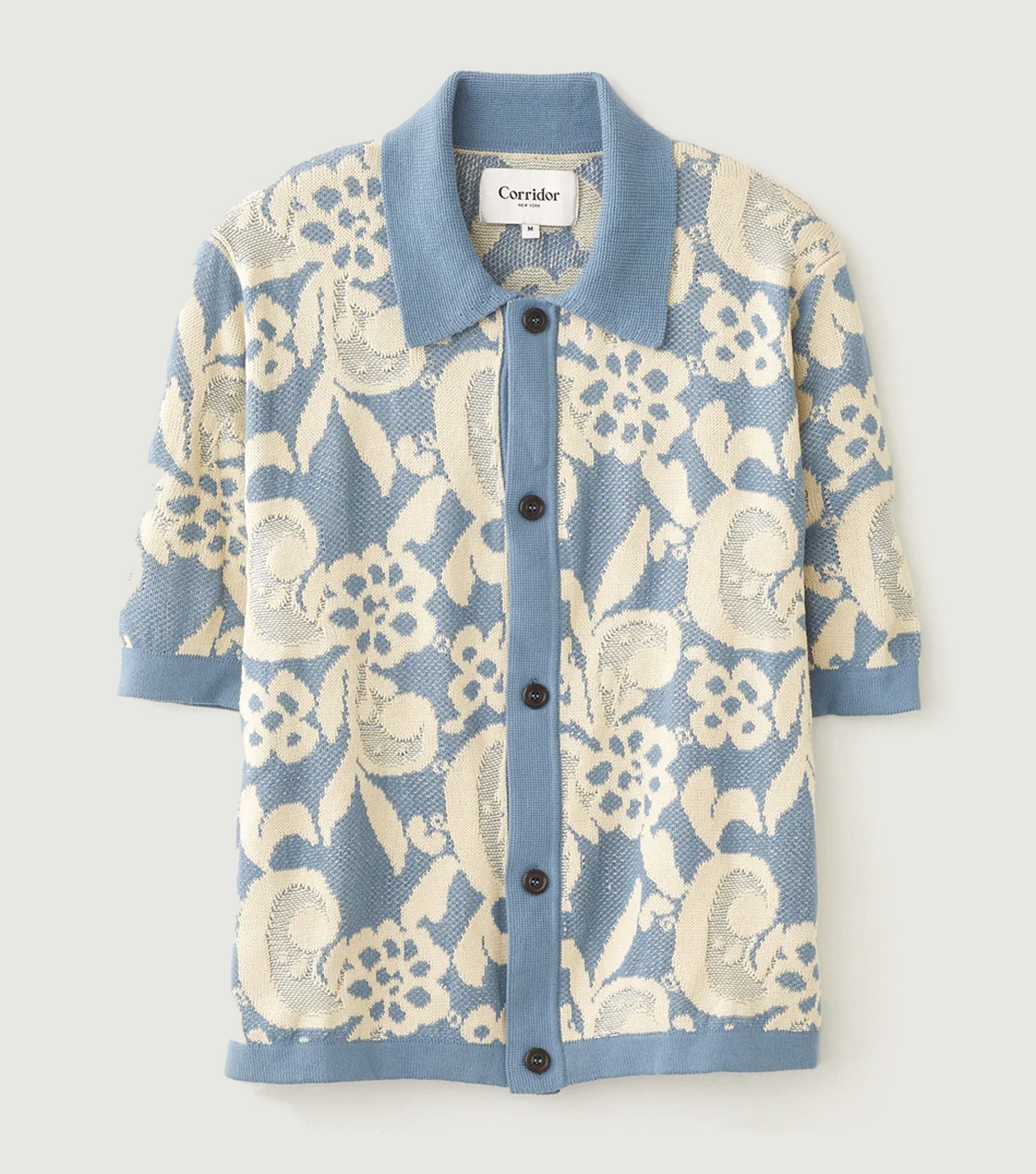 Floral Jaquard Buttondown Blue - Corridor