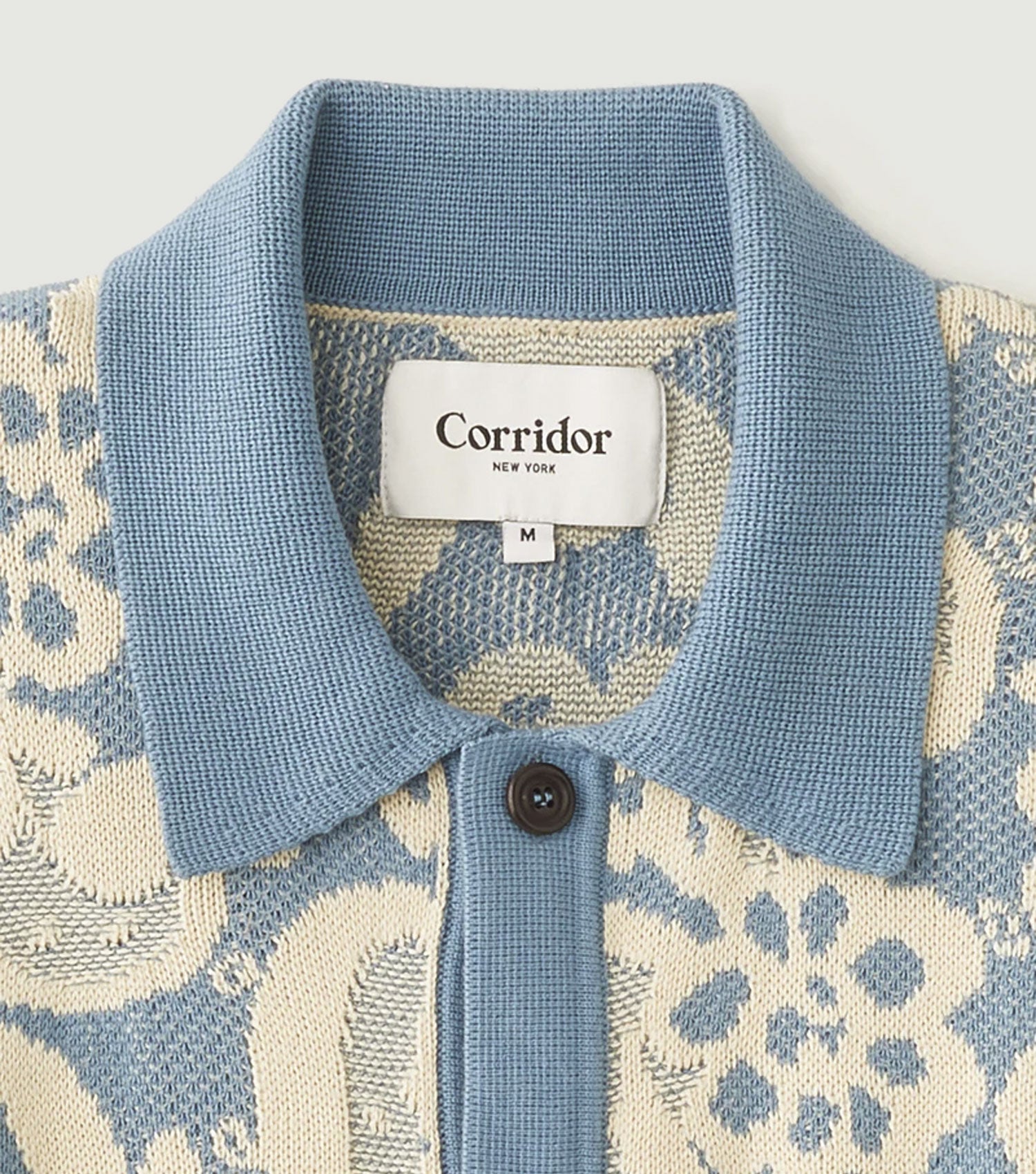 Floral Jaquard Buttondown Blue - Corridor
