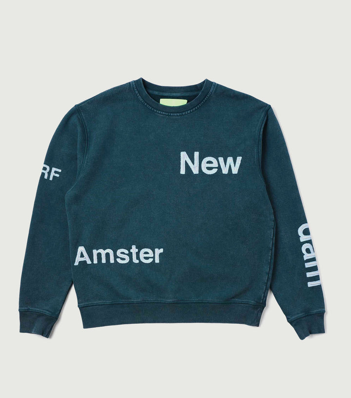 Washed name sweat green - New Amsterdam Surf Association