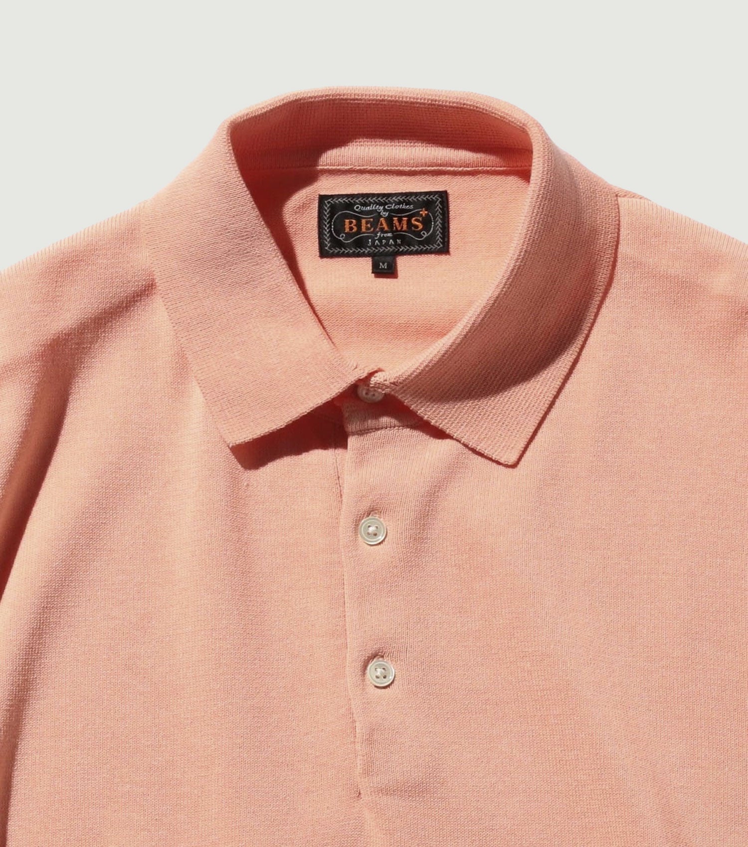 Knit Polo 12G Pink - Beams Plus