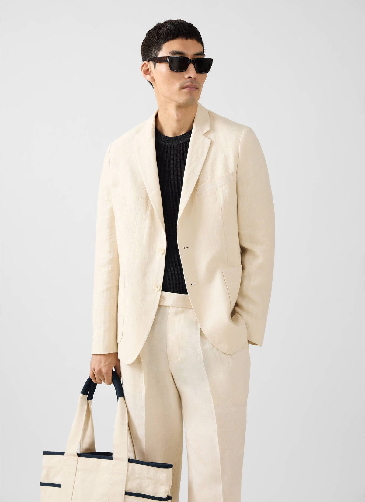 Tailored Linen Blazer | Cream - Percival