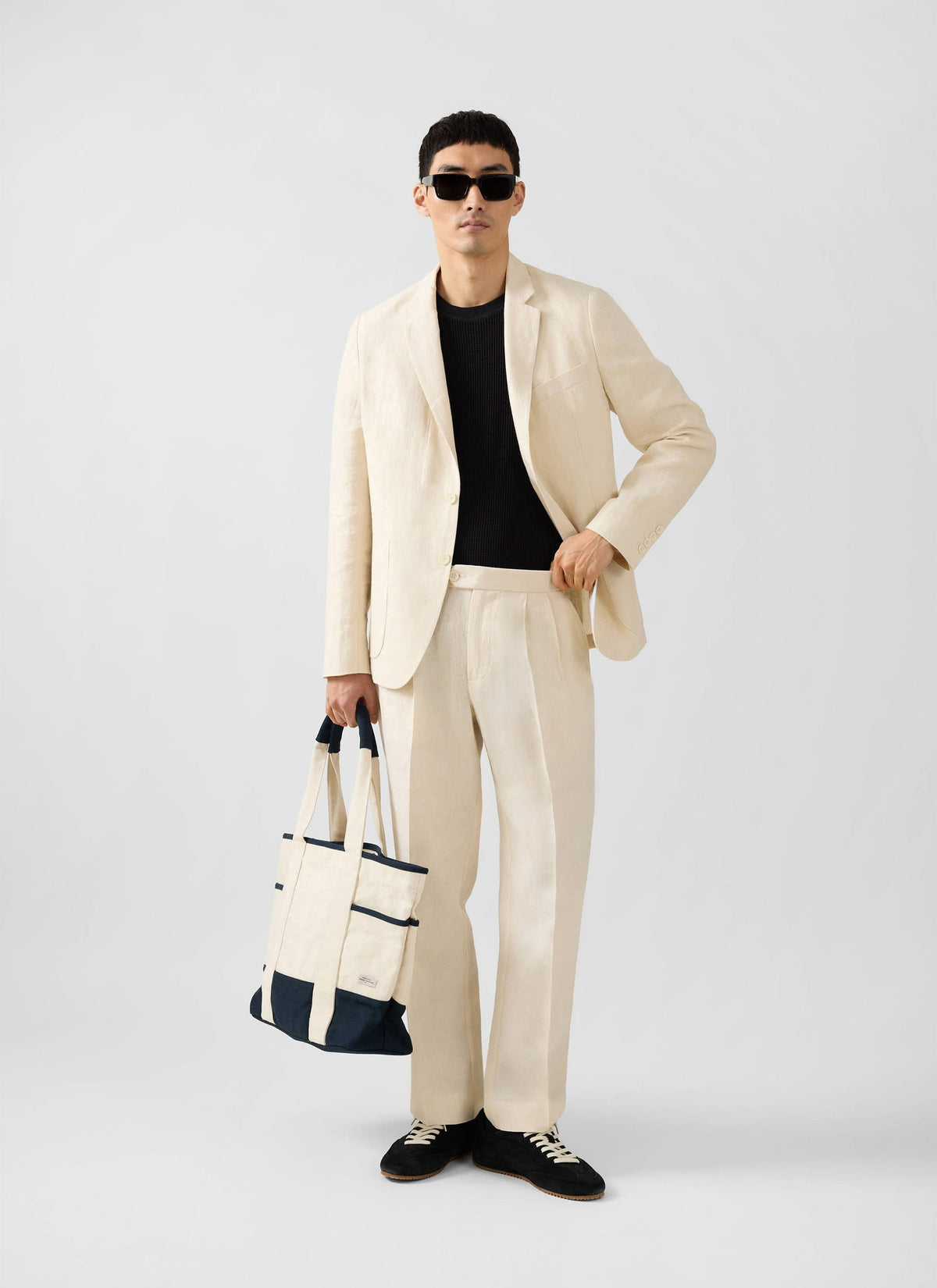Tailored Linen Blazer | Cream - Percival