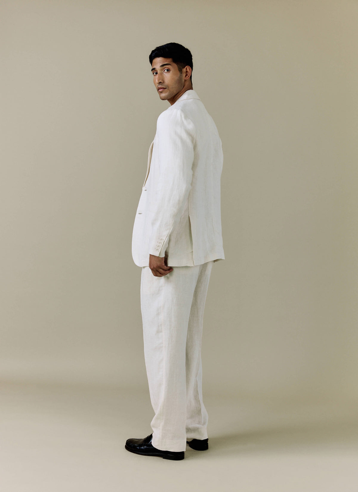 Tailored Linen Blazer | Cream - Percival