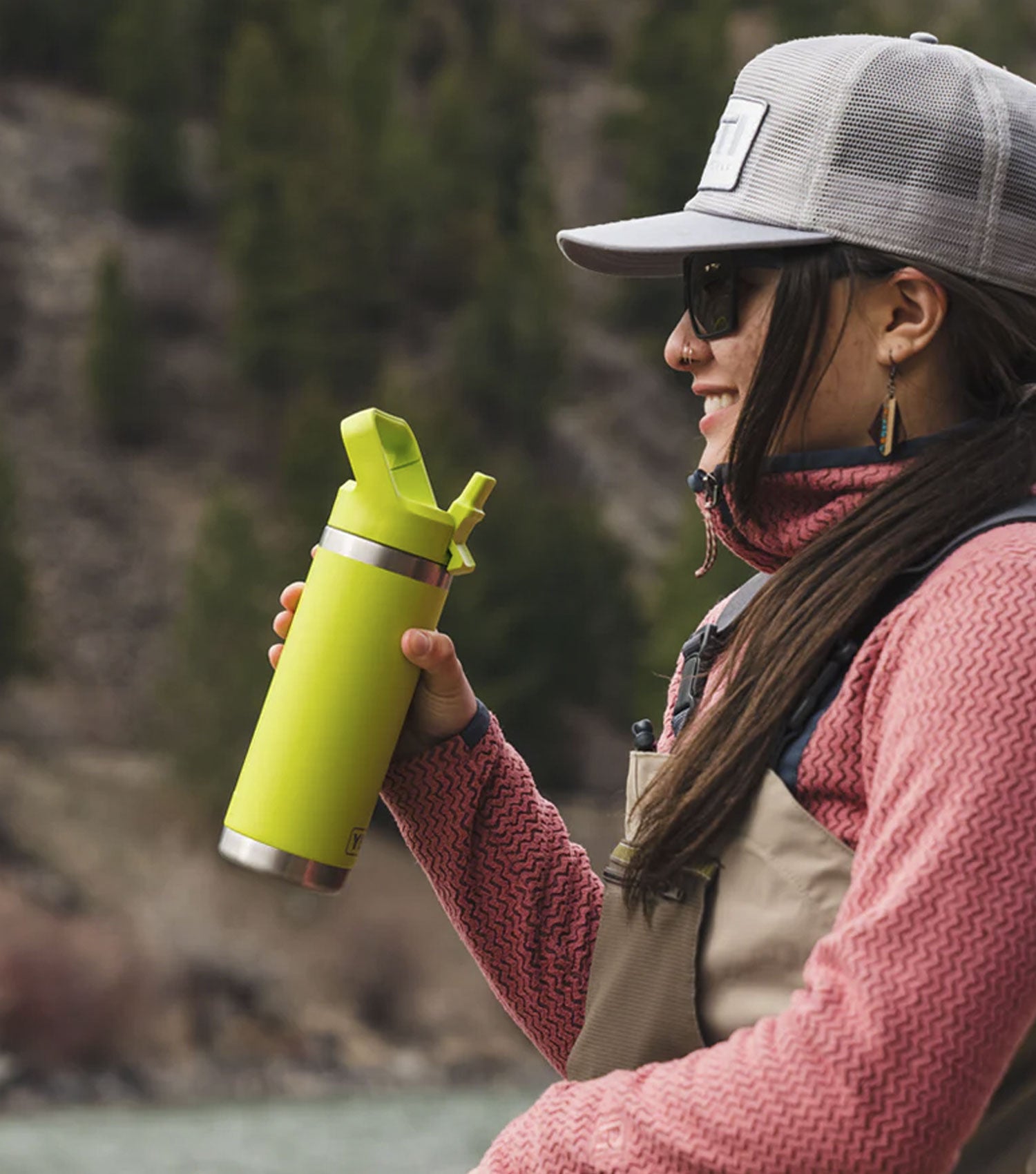 Rambler 18 Oz Straw Bottle Firefly Yellow - Yeti