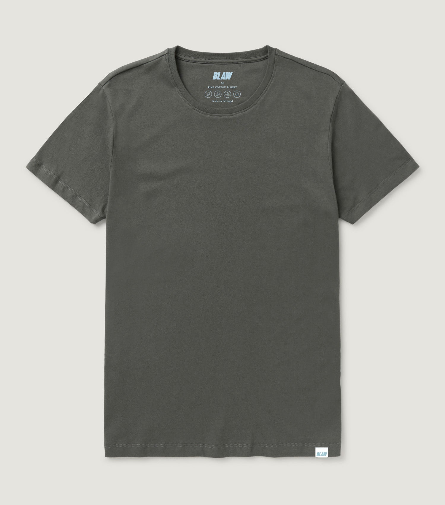 Basic Round Neck Pima Cotton T-shirt Army
