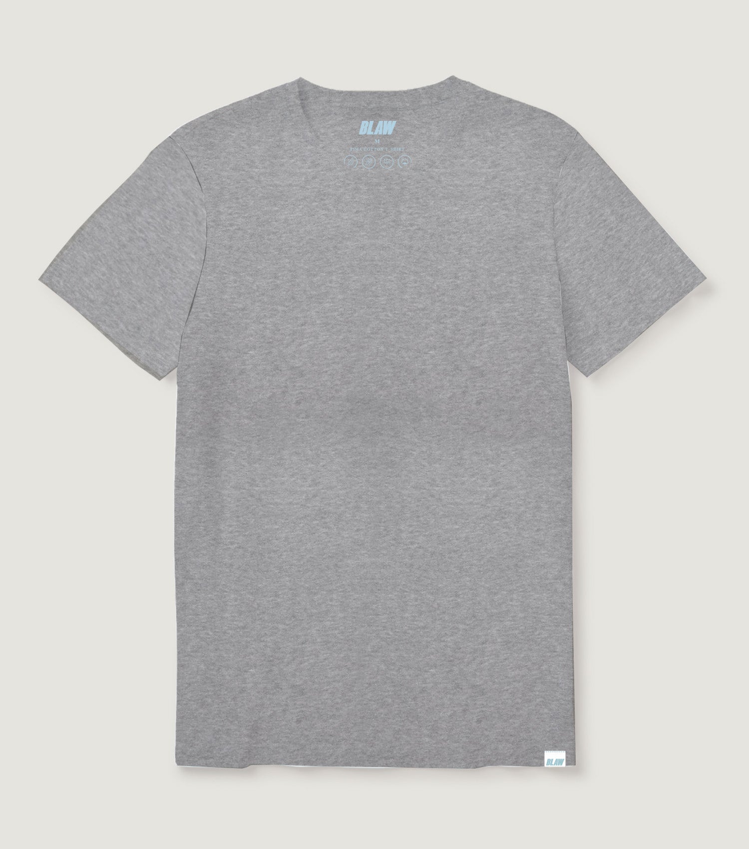 Basic Round Neck Pima Cotton T-shirt Grey - BLAW