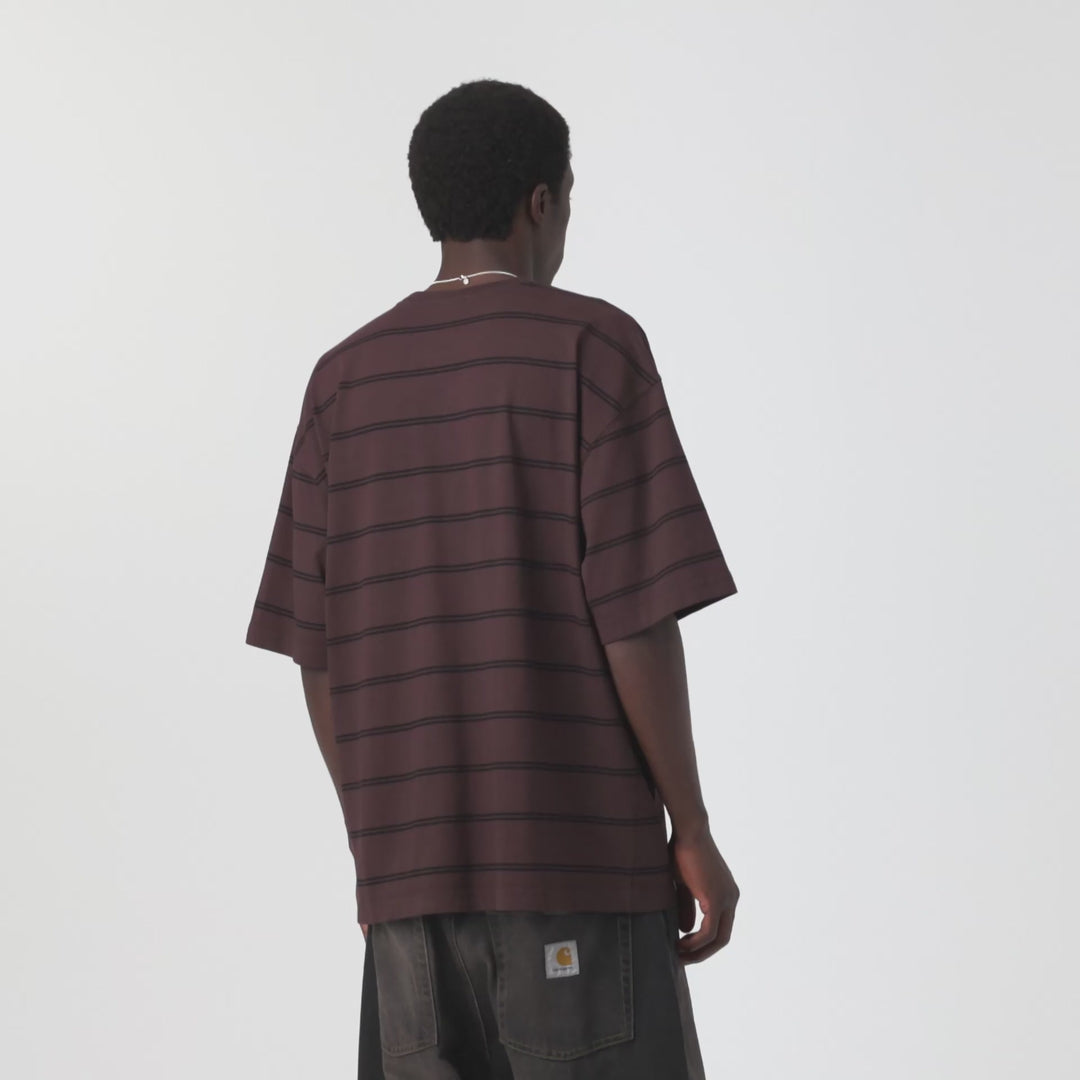 S/S Cardona Pocket T-Shirt Cardona Stripe, Natural / Palisander, Garment dyeed - Carhartt WIP