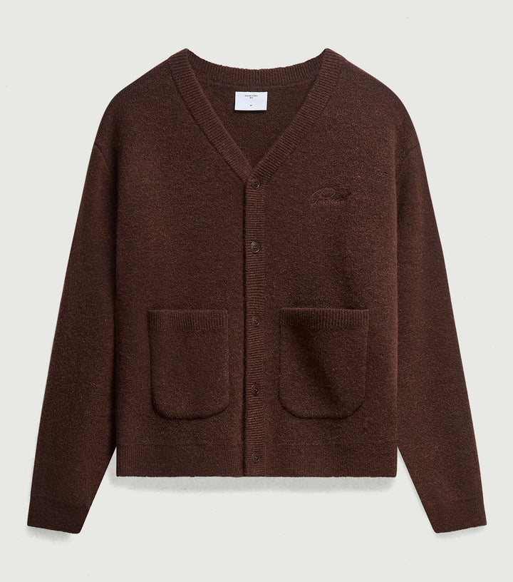 White Glove Boxy Cardigan Mohair Espresso