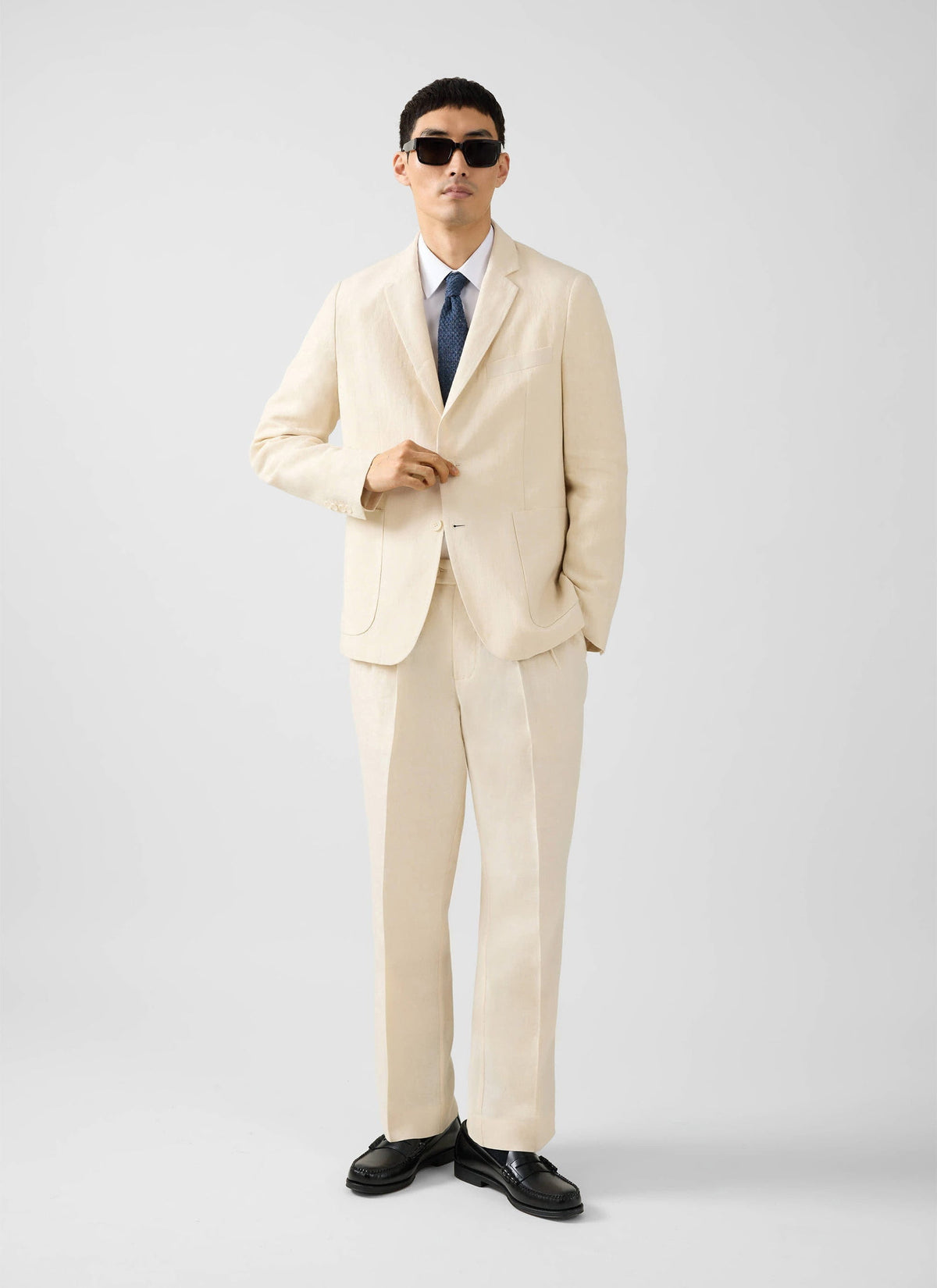 Tailored Linen Blazer | Cream - Percival