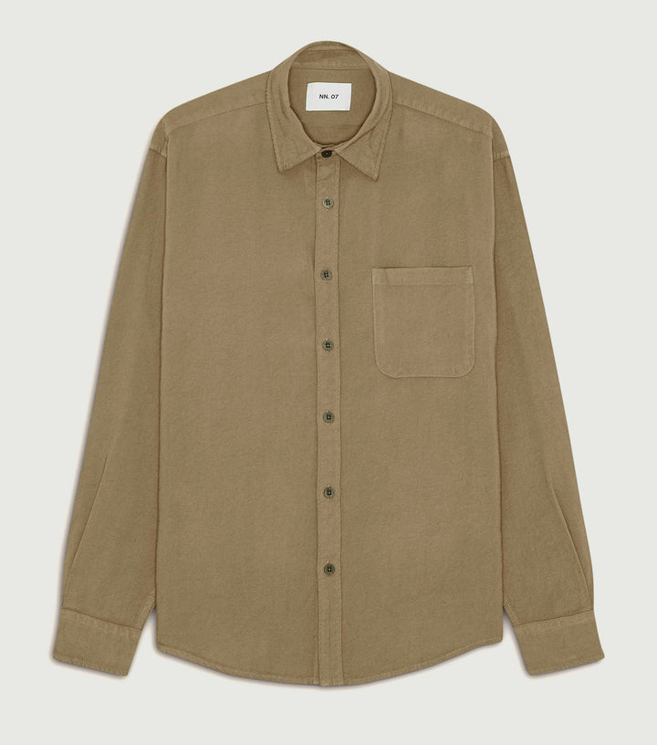 Deon - Drapey viscose blend shirt Shadow Moss