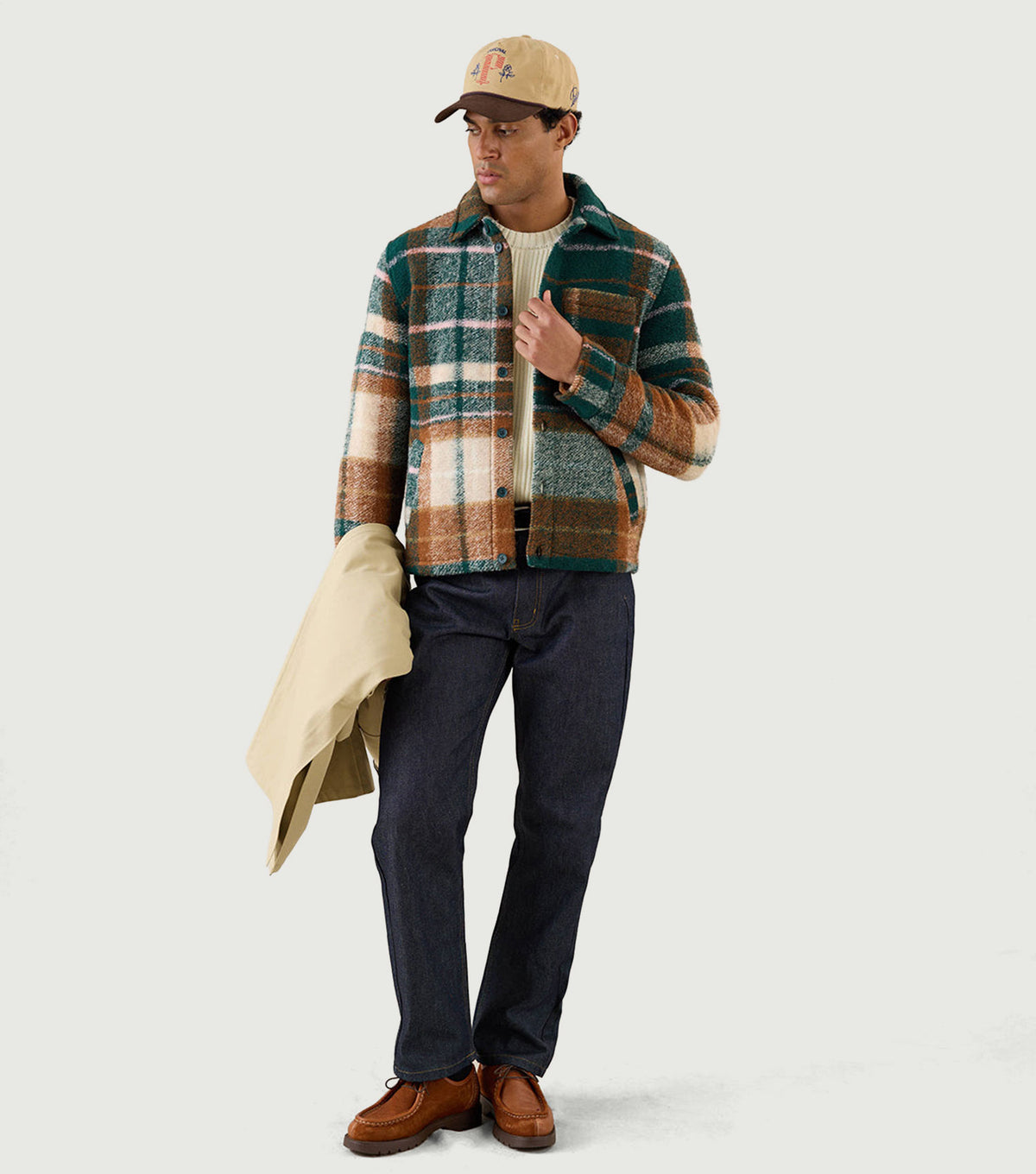 Knowles Overshirt Wool Multi Check - Percival - Full look