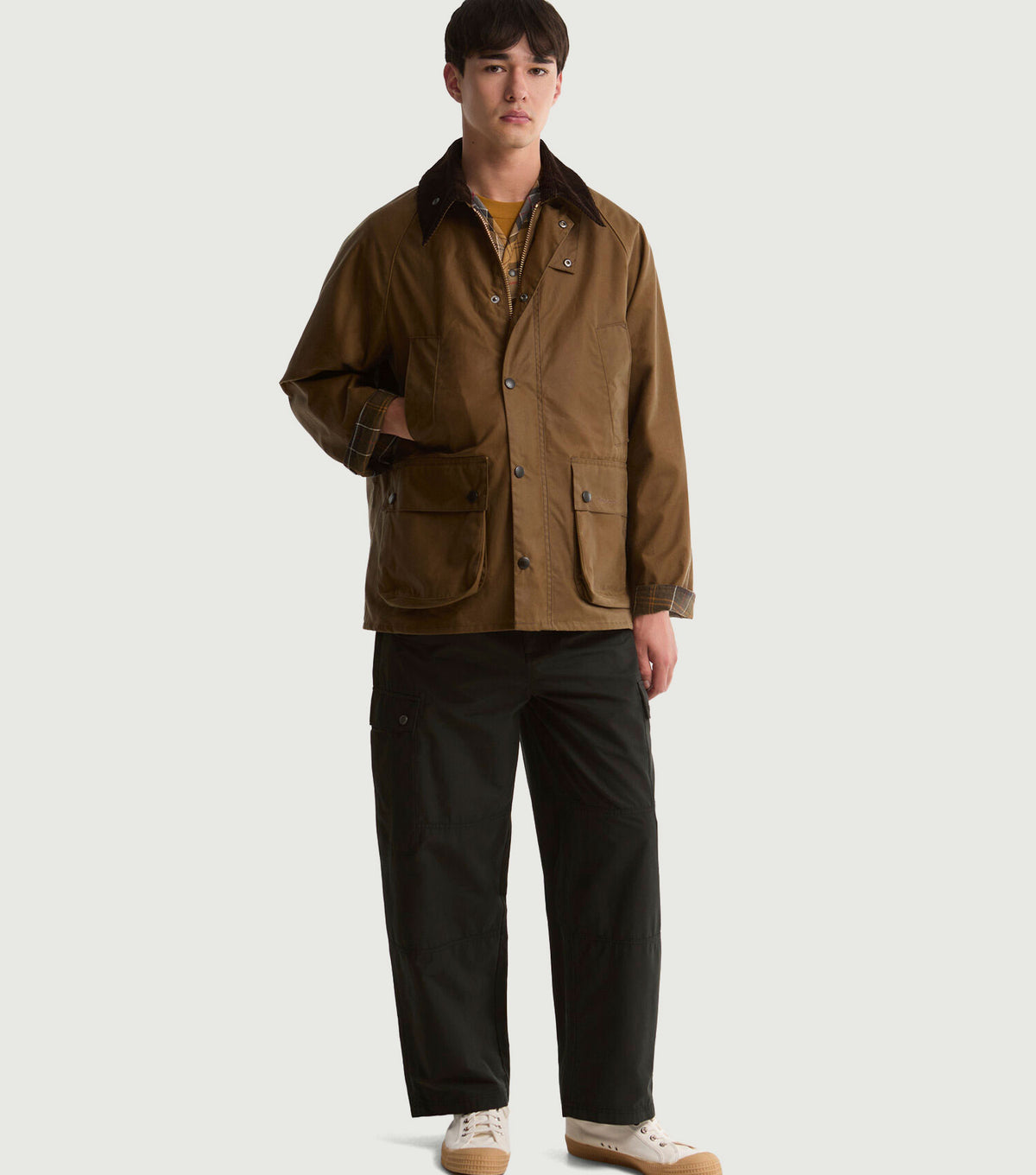 Oversized Bedale Waxed Jacket Sand - Barbour