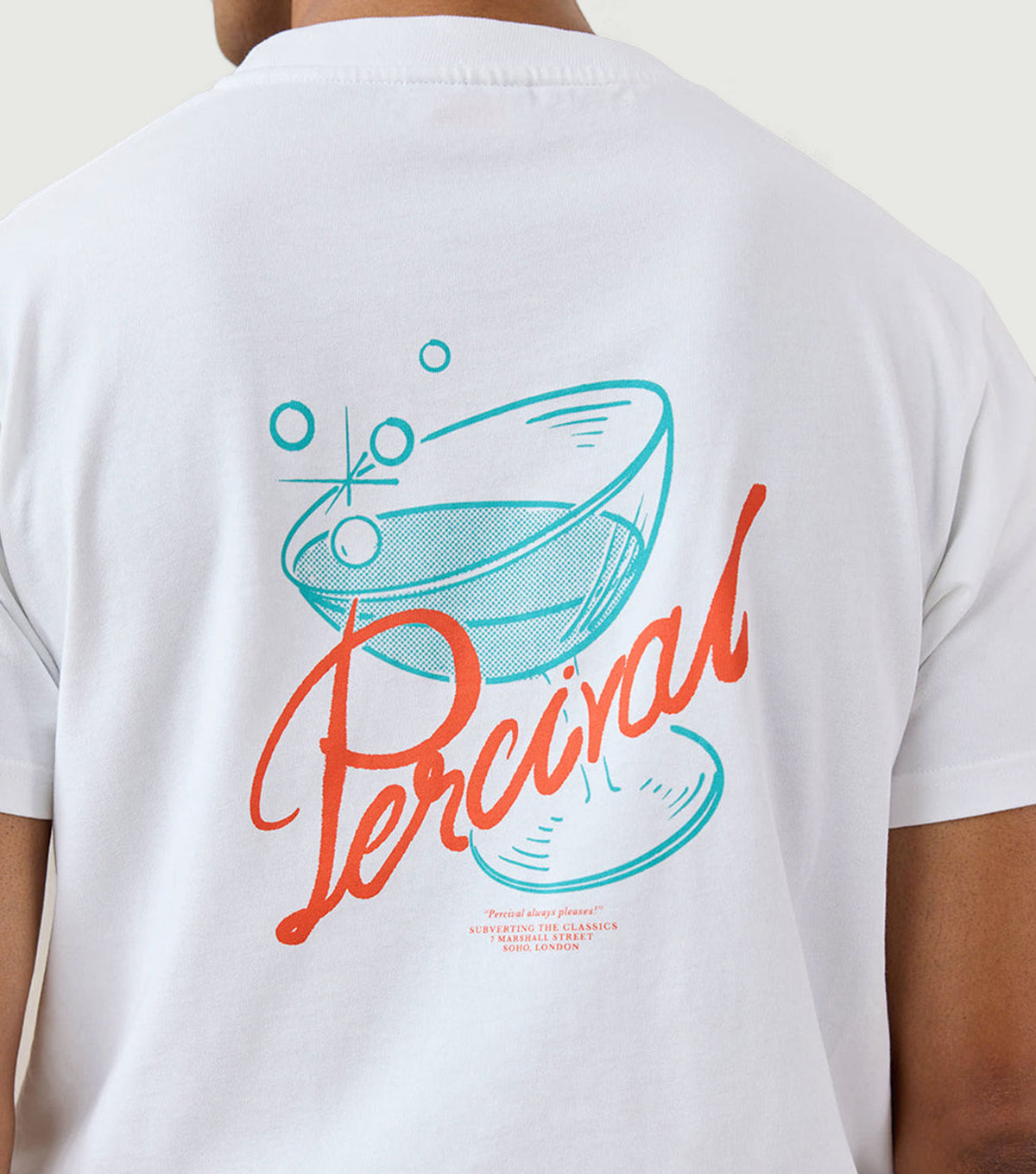 Norman Regular T Shirt White - Percival - Back on model