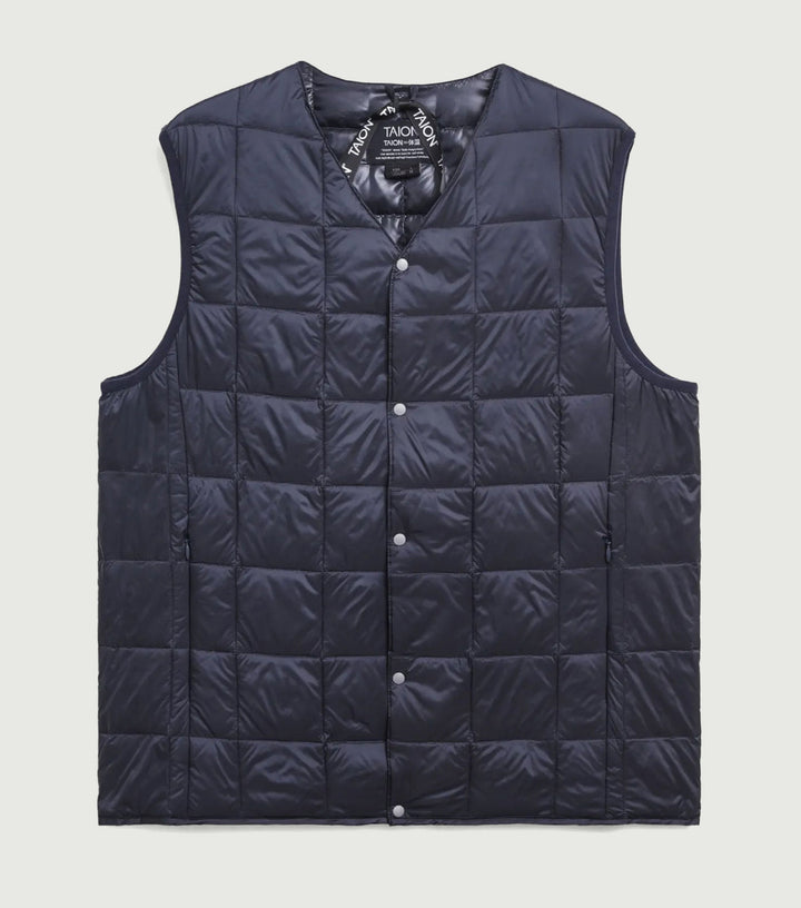 V-Neck Down Vest Dark Navy