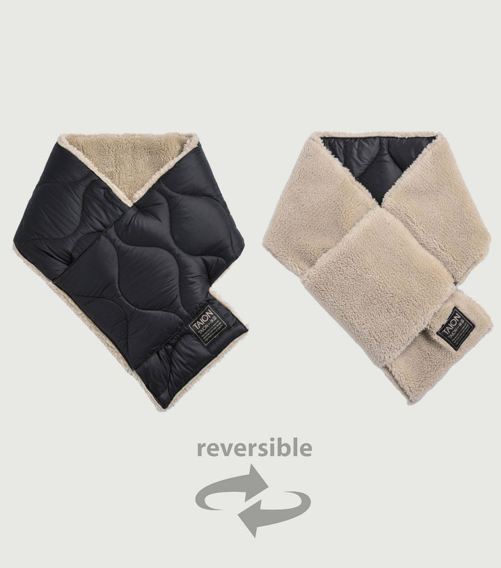 Military Reversible Down Scarf Black