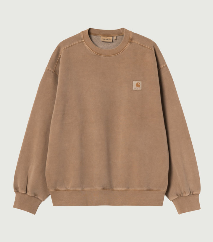 Vista Sweatshirt WIP H Brown, Garment dyed