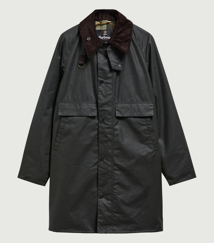 Long Spey Waxed Jacket Sage