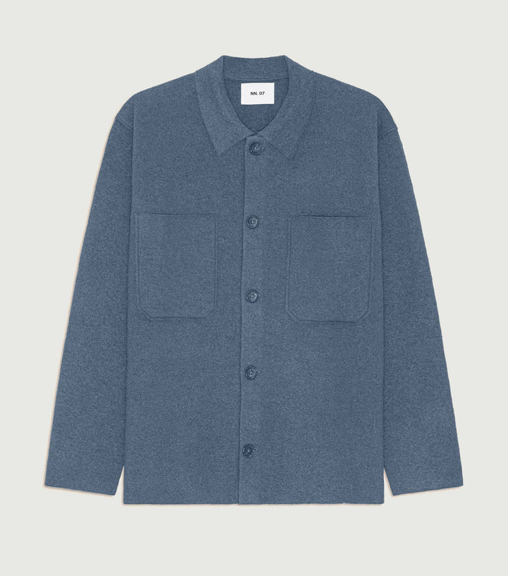 Jonas - Boiled Merino wool overshirt Harbor Night
