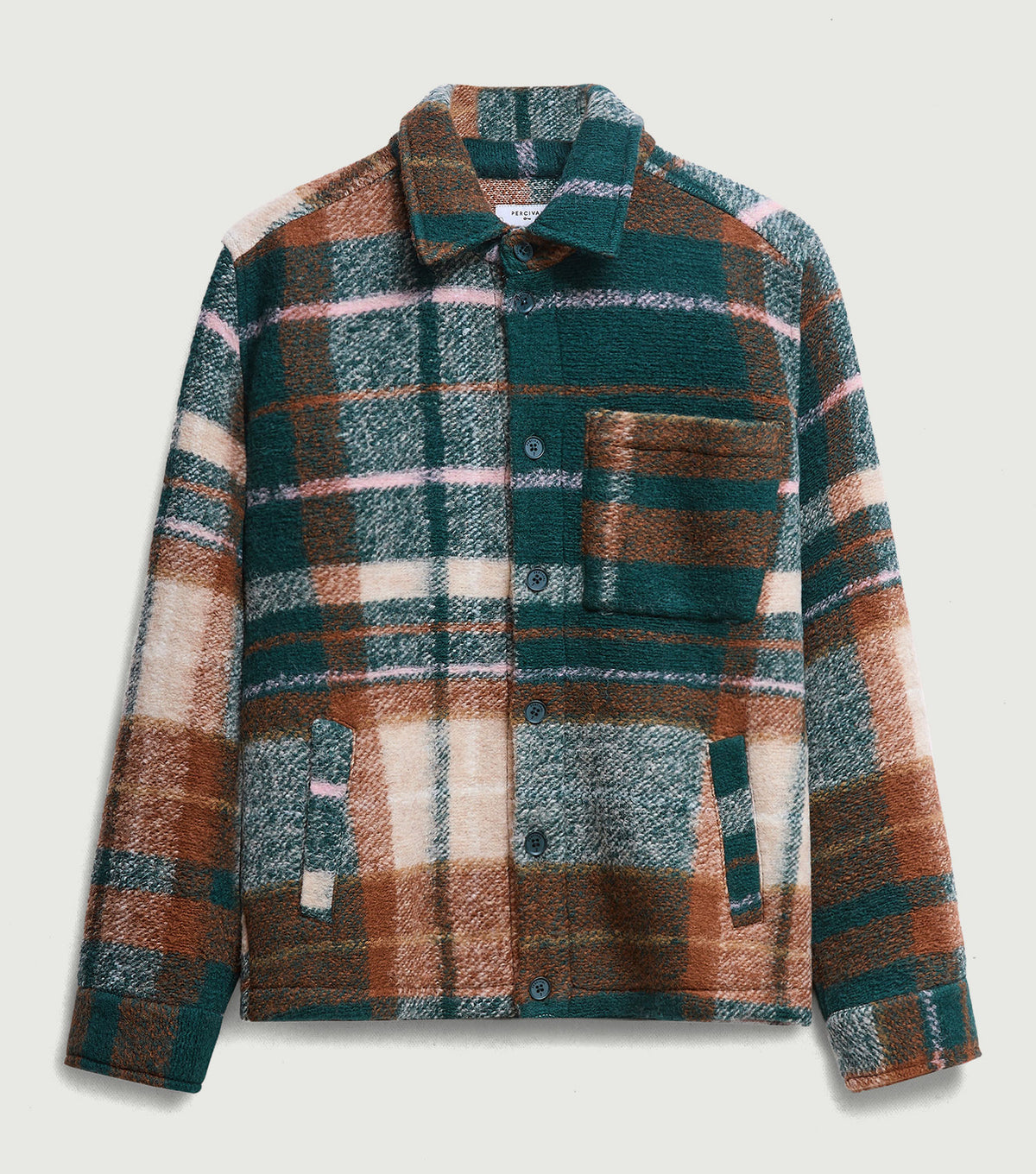 Knowles Overshirt Wool Multi Check - Percival - Front flat lay