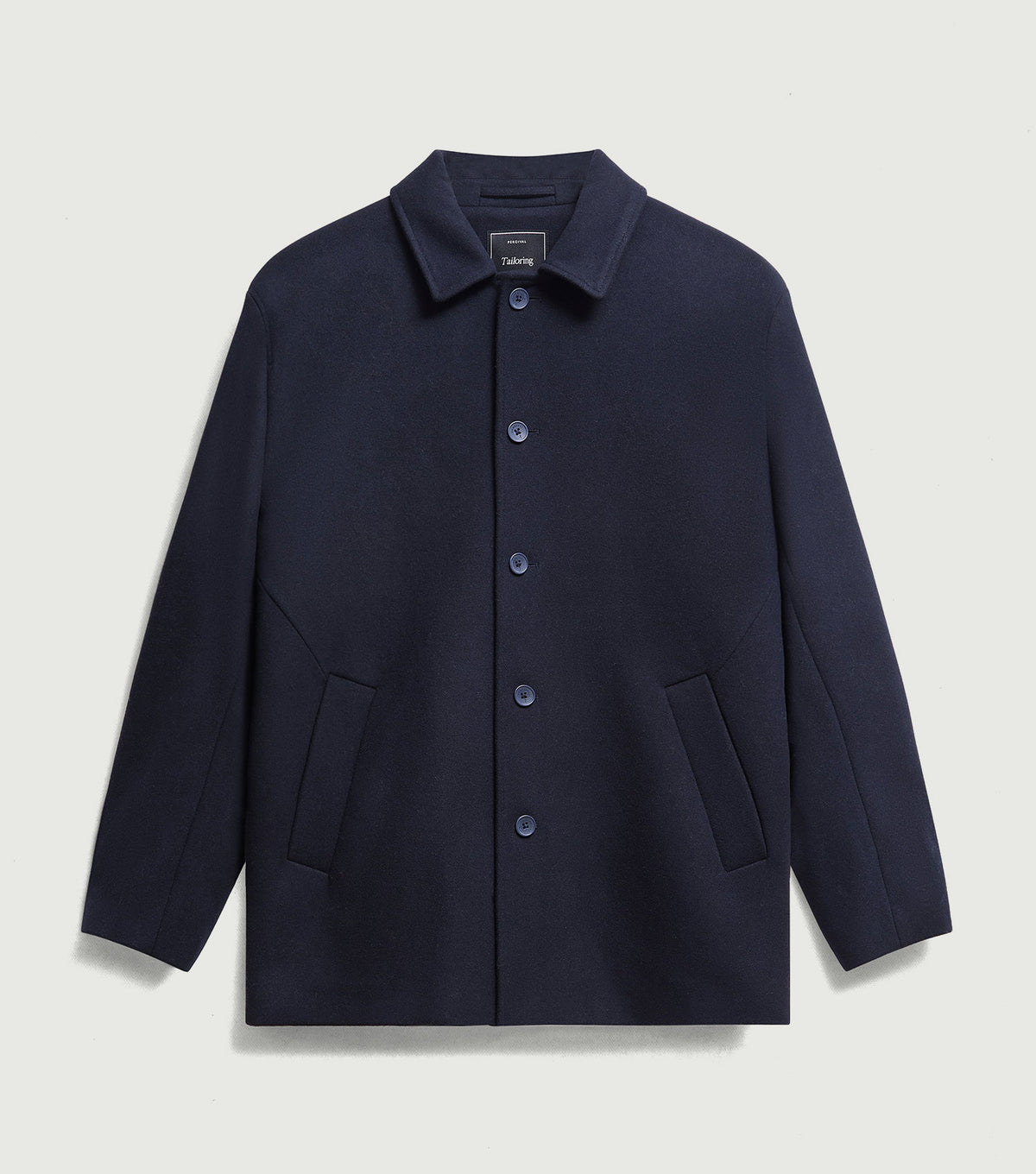 Peacoat Melton Wool Navy - Percival - Front flat lay