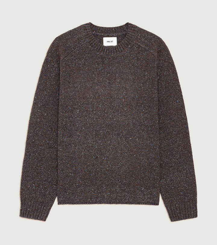 Jim - Relaxed fit wool blend sweater Deep Truffle