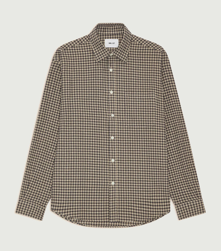Deon - Casual flannel shirt Sand Check