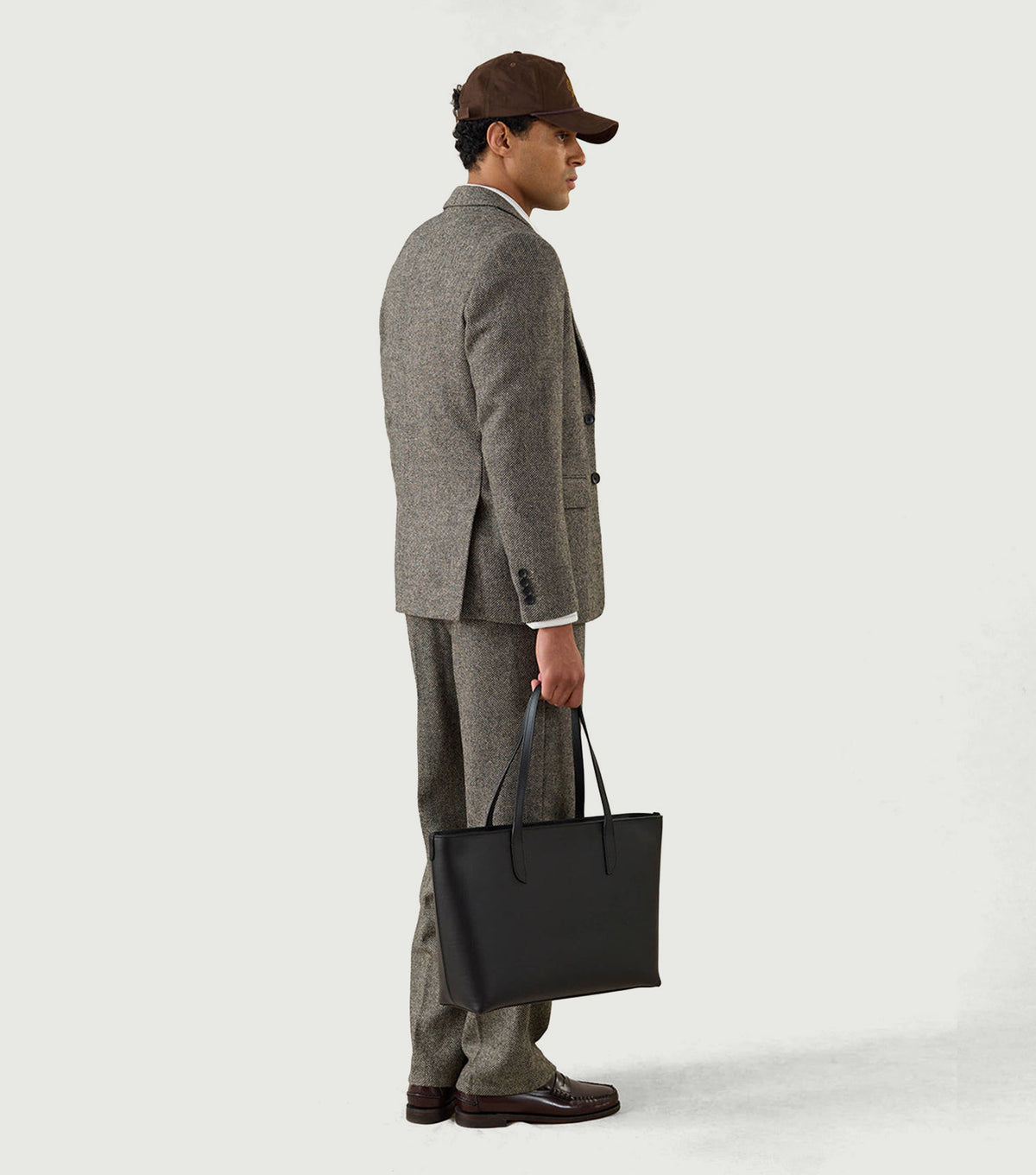 Tailored Blazer Birdseye Wool Grey - Percival - Back on model