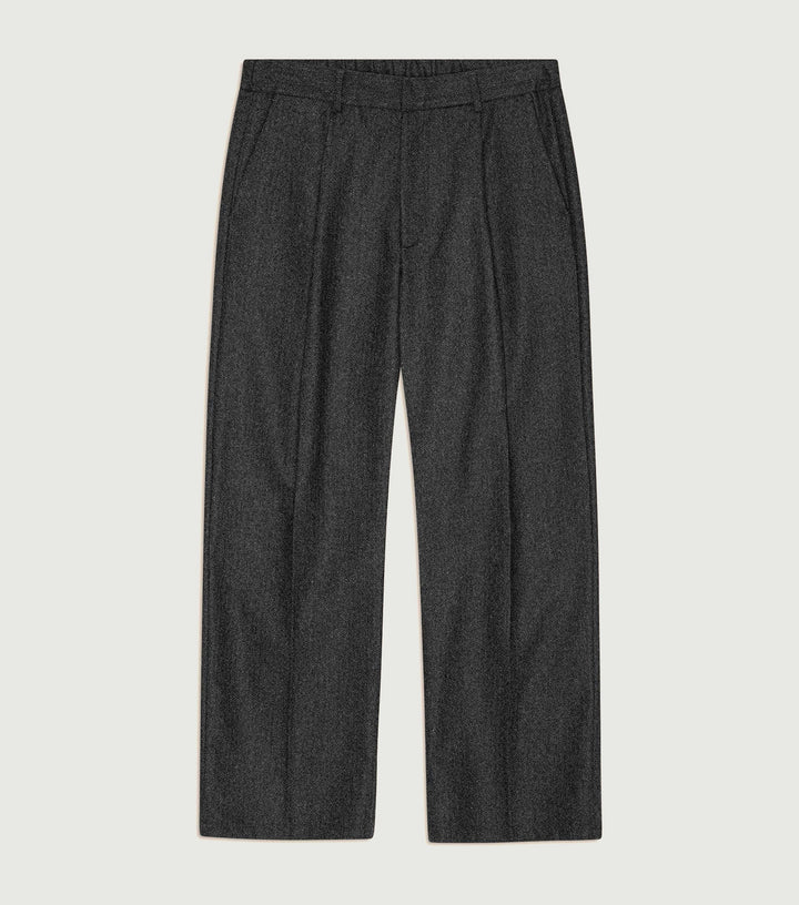 Kay - Relaxed fit wool blend pant Dark Grey Mel