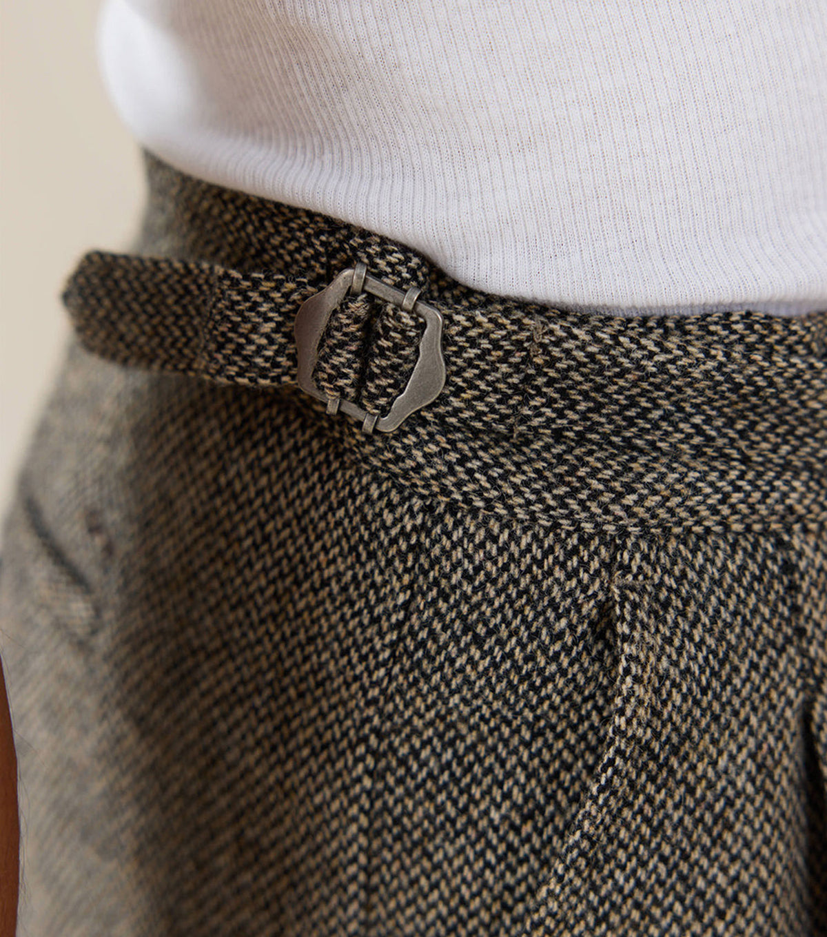 Blake Double Pleated Tailored Trousers Birdseye Wool Grey - Percival