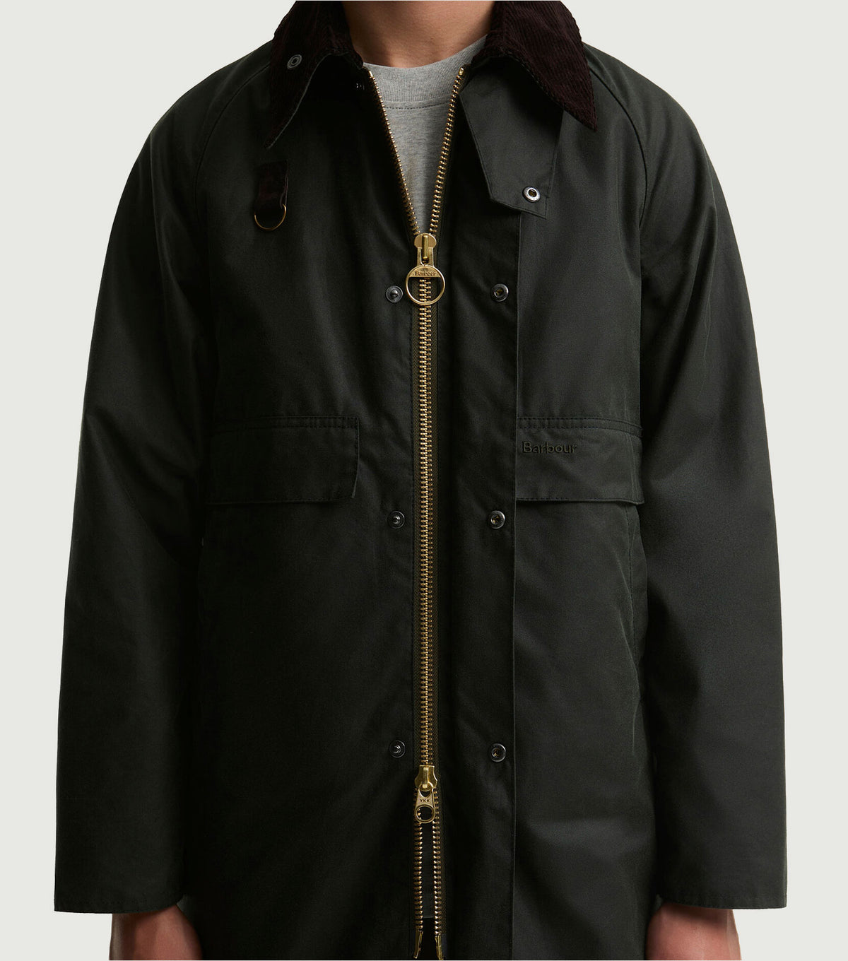 Long Spey Waxed Jacket Sage - Barbour