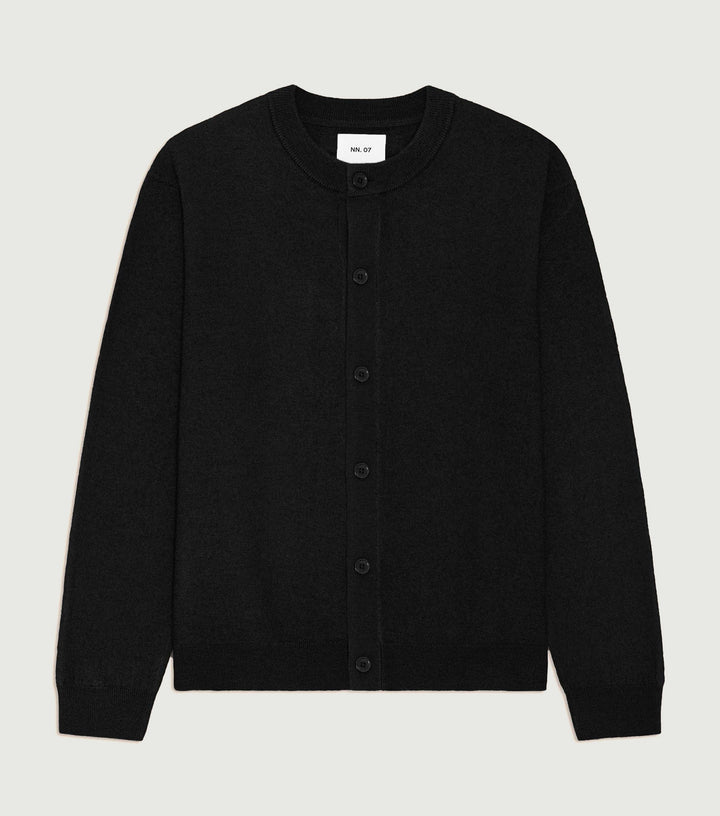 Jasper - Boiled wool cardigan Black
