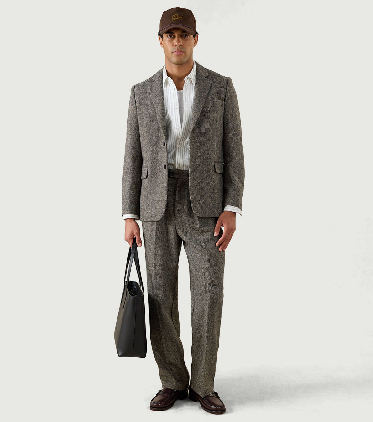 Tailored Blazer Birdseye Wool Grey - Percival - Full look