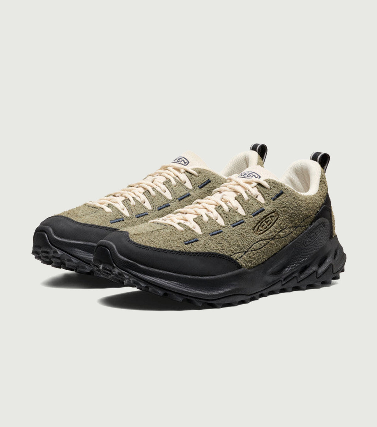 KEEN Jasper Zionic Dark Olive/Birch - three-quarter view