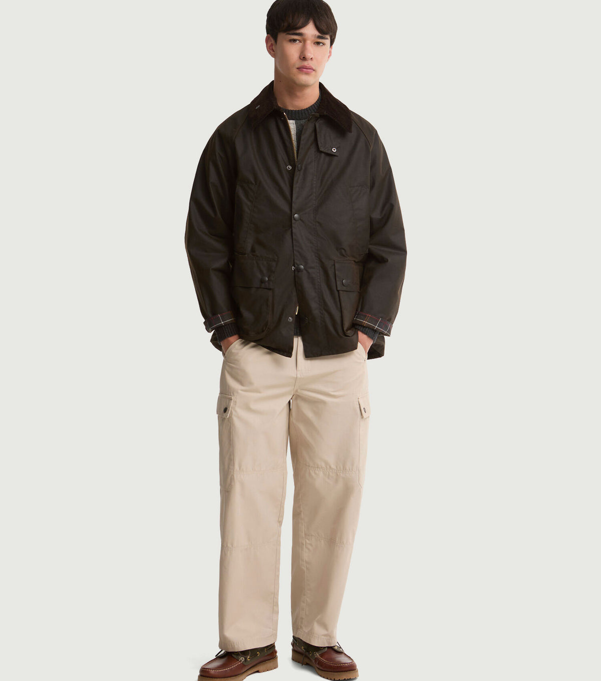 Oversized Bedale Waxed Jacket Dark Brown - Barbour