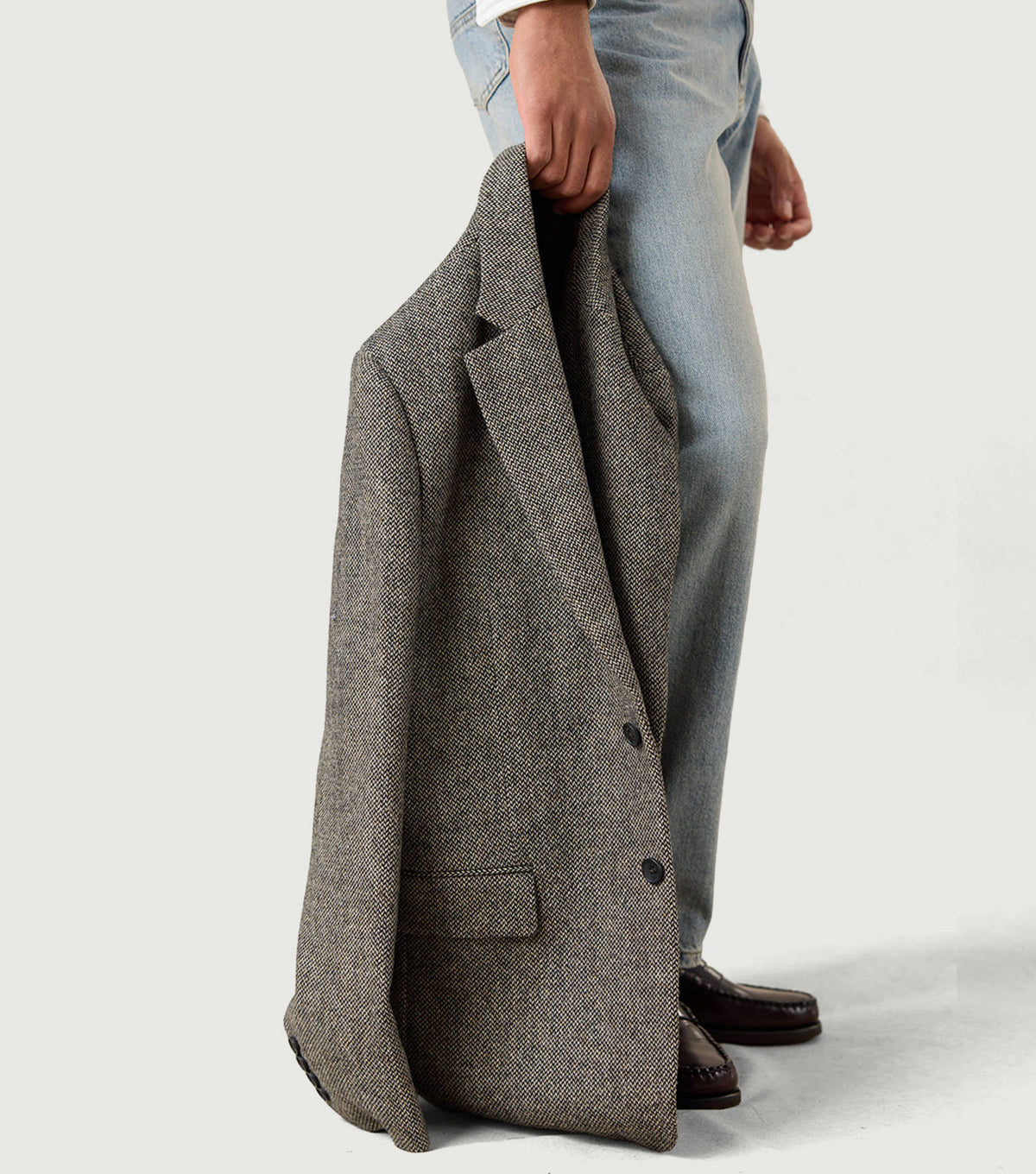 Tailored Blazer Birdseye Wool Grey - Percival - Sleeve detail