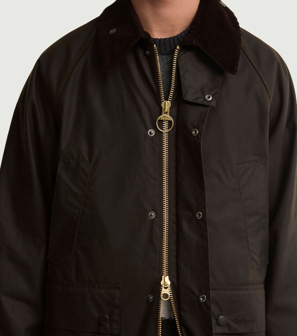 Oversized Bedale Waxed Jacket Dark Brown - Barbour