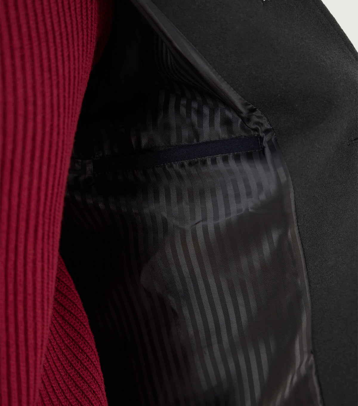Peacoat Melton Wool Navy - Percival - Lining detail