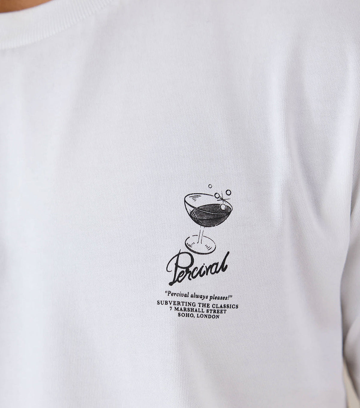 Norman Regular T Shirt White - Percival - Chest print detail