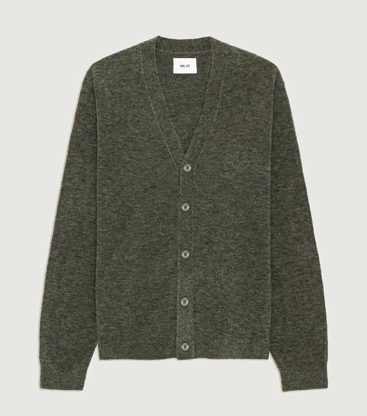 Gavin - Bouclé yarn cardigan Dark Army