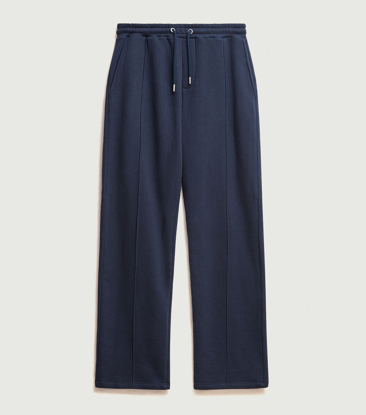 Conrad Straight Leg Trackpants Cotton Navy - Percival - Front flat lay