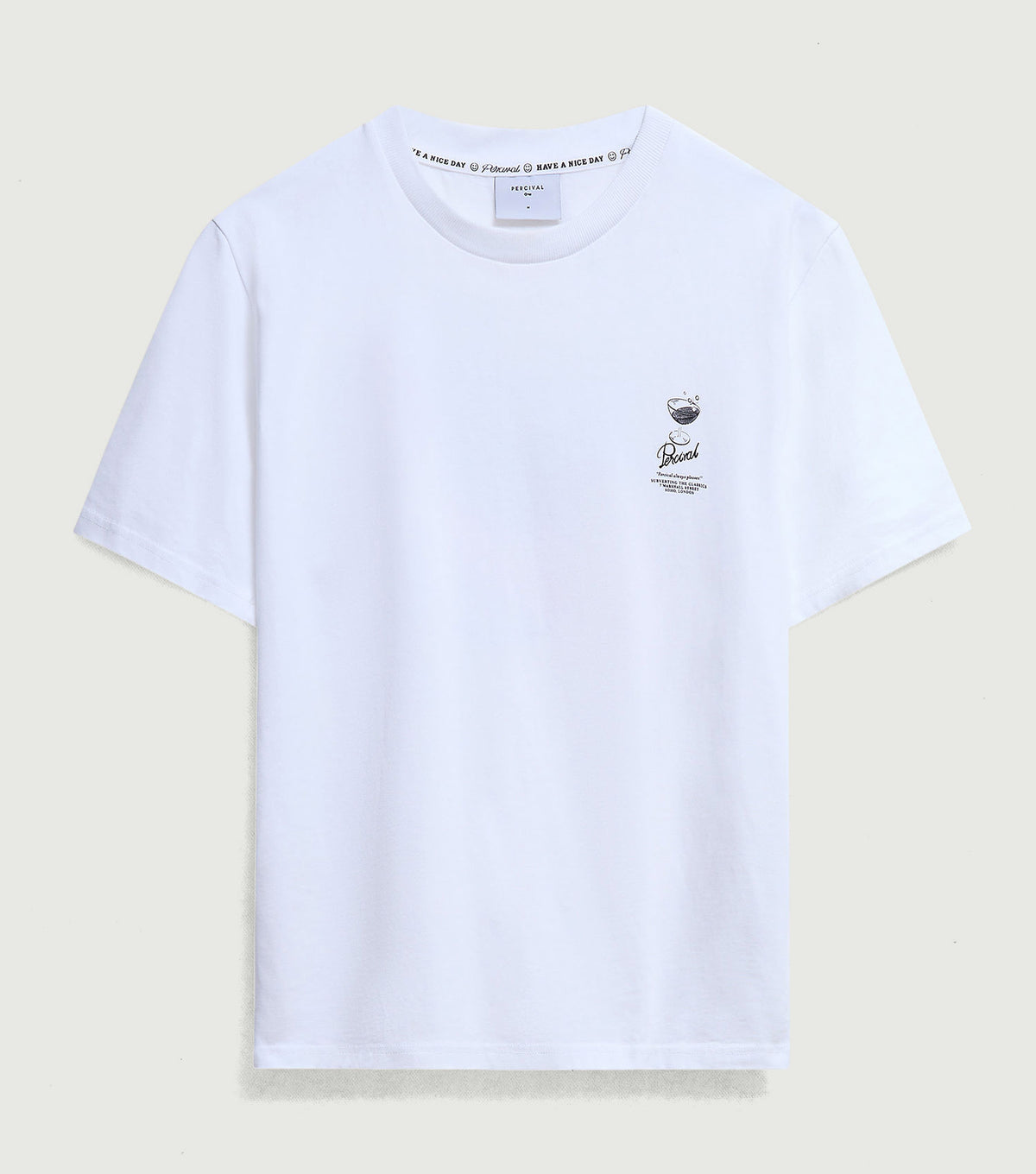 Norman Regular T Shirt White - Percival - Front flat lay