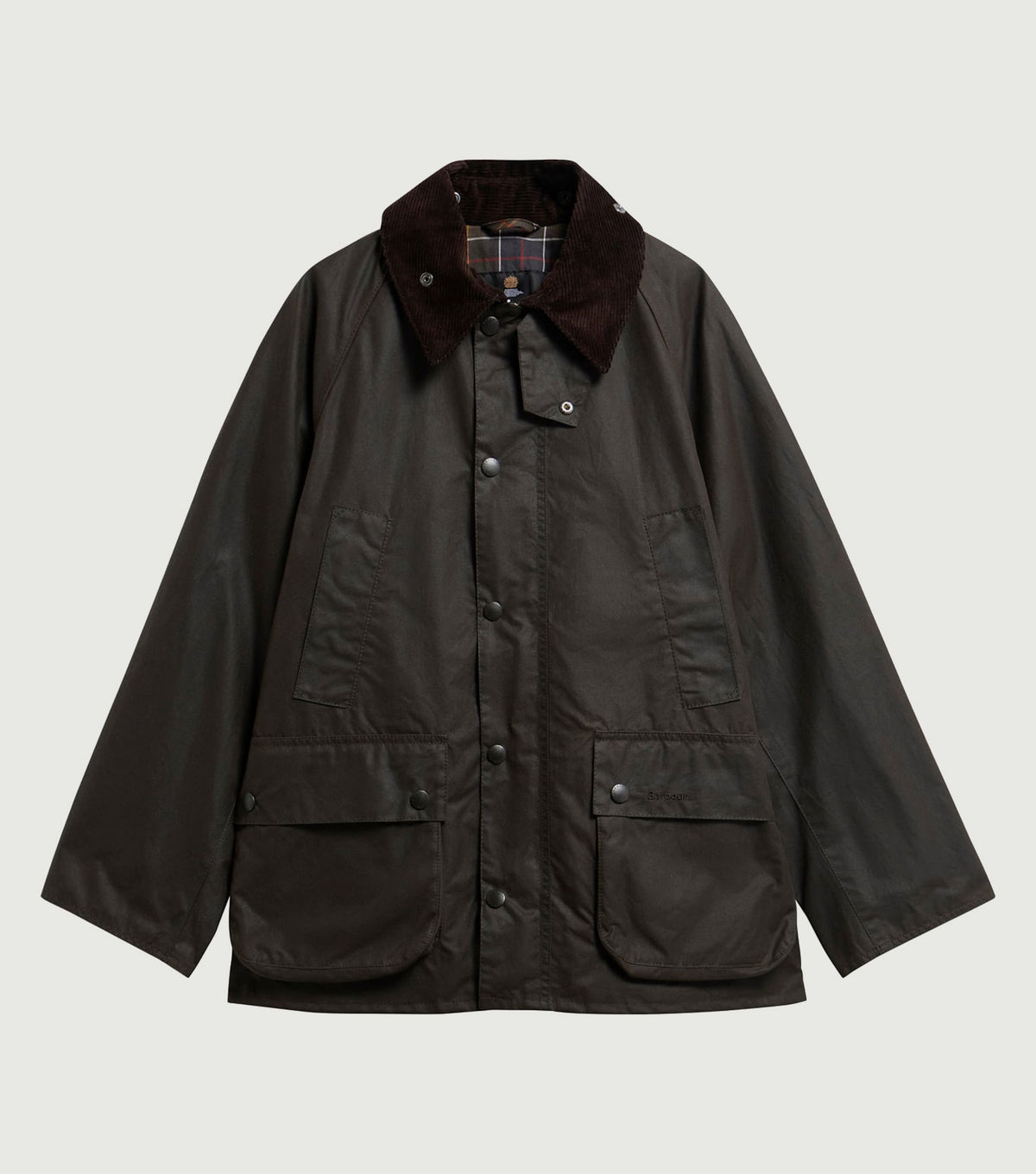 Oversized Bedale Waxed Jacket Dark Brown - Barbour