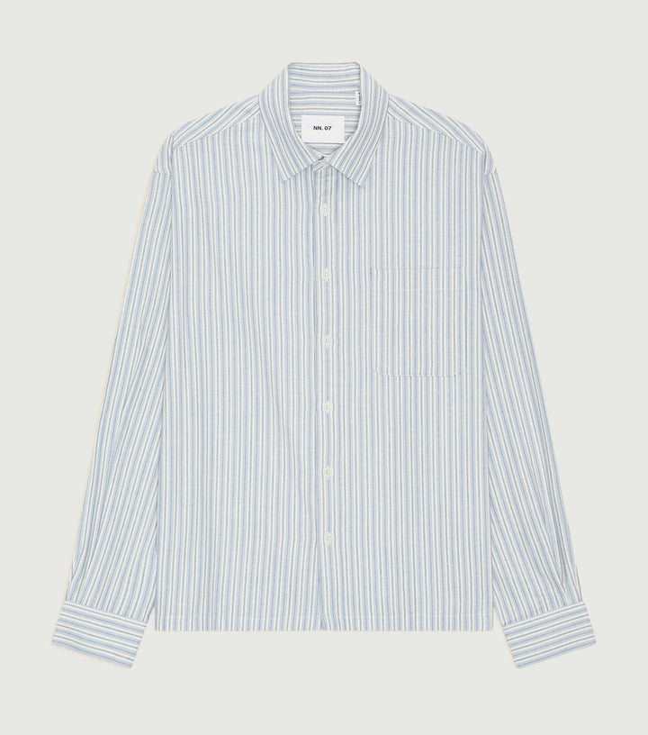 Deon - Flannel shirt Blue Stripe